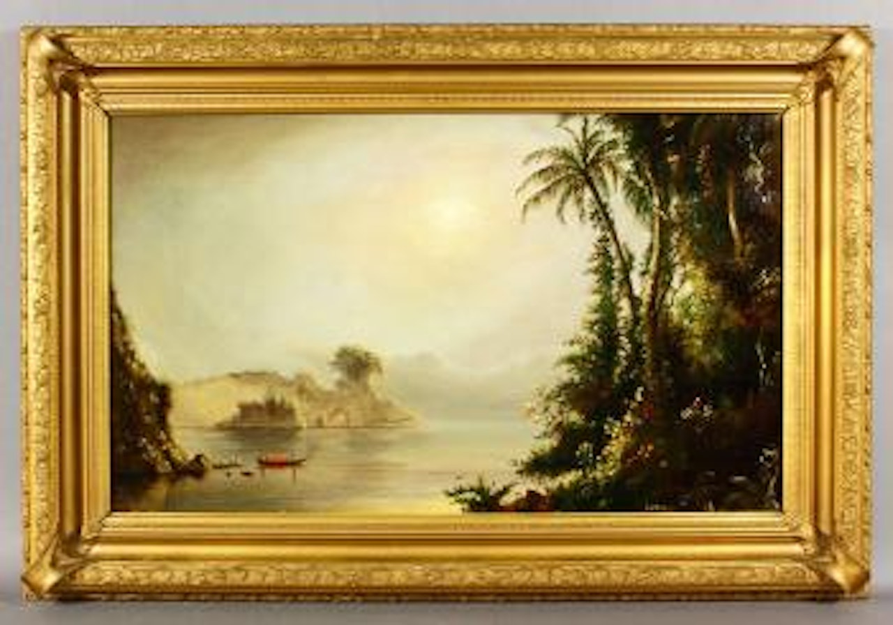 Tropical boating scene by Levi Wells Prentice