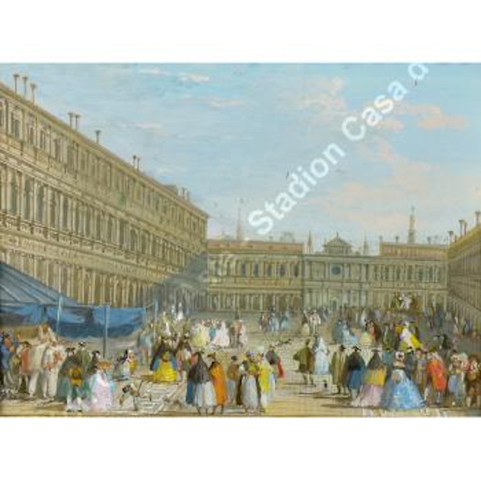 Veduta di Piazza San Marco con la chiesa di San Gemignano by Giuseppe Bernardino Bison