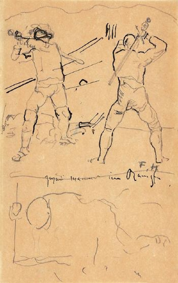 Kompositionsstudie zu: Schlacht bei Näfels by Ferdinand Hodler