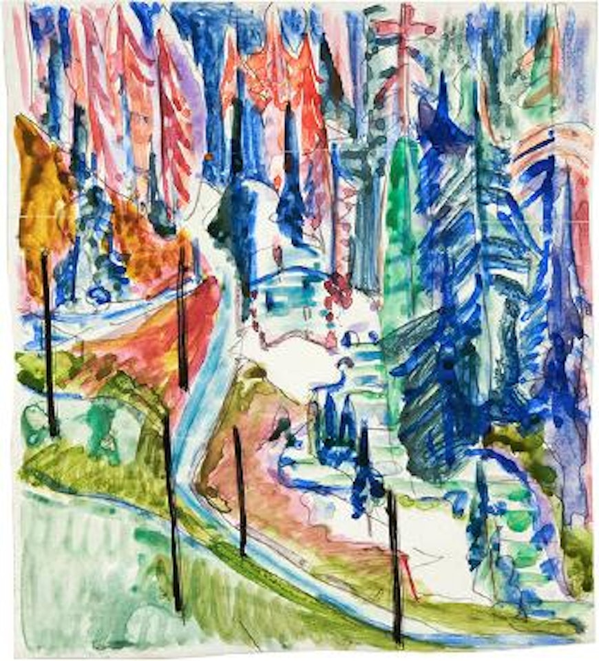 Eingang zum Sertig mit der Knochenmühle, vom Wildboden aus gesehen by Ernst Ludwig Kirchner