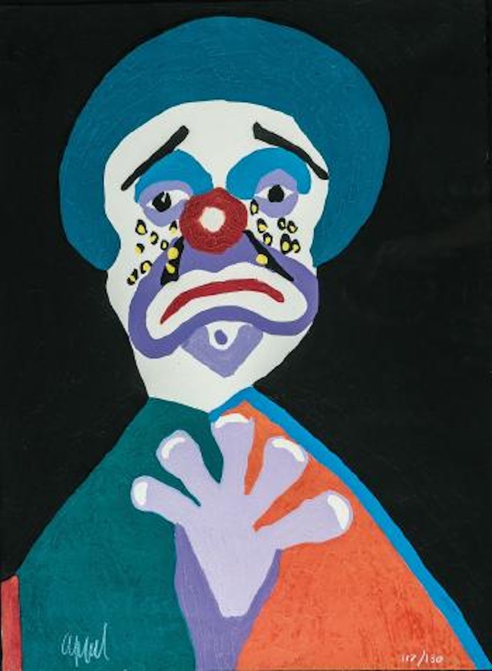 Clown au larmes d'or by Karel Appel