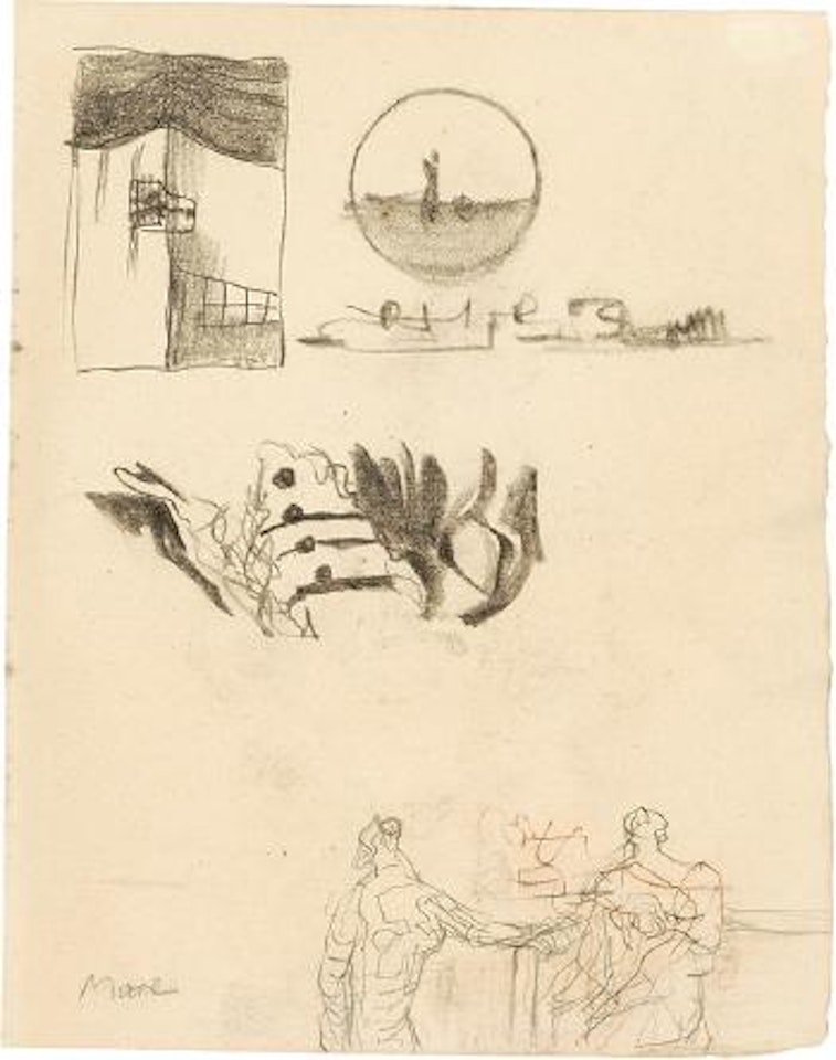 Two Women and Architectural Studies by Henry Moore