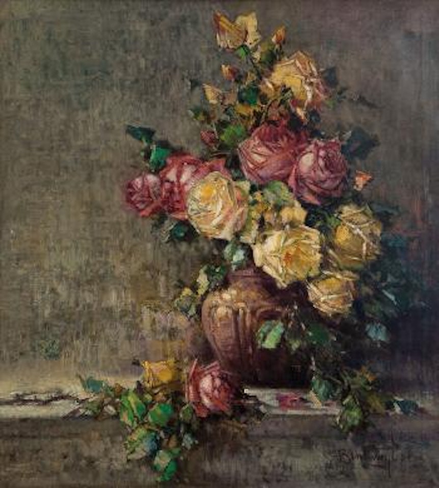 Vaso con rose by Cesare Bentivoglio