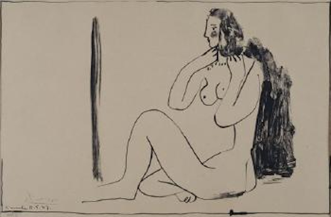 Petit nu assis au miroir by Pablo Picasso