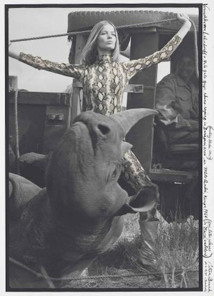 Veruschka Von Lehndorff & Galo-galo Guyu Rhino Roping In Darajani Nr Mtito Andei, Kenya by Peter Beard