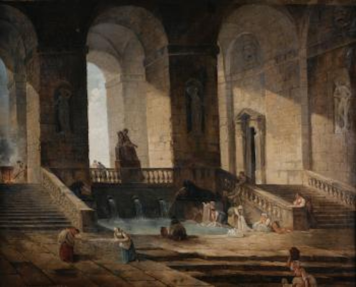 Lavandières Dans Une Architecture Romaine by Hubert Robert
