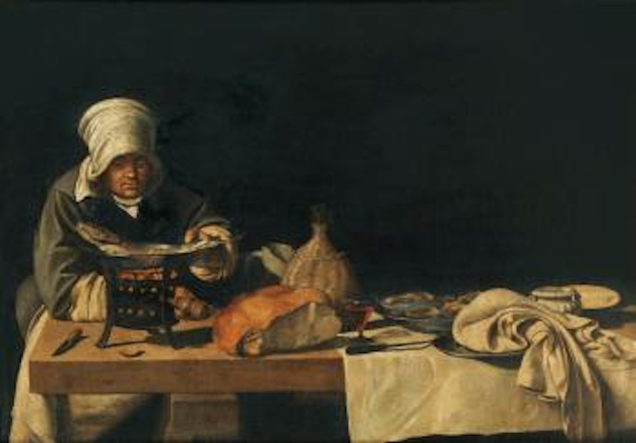 Nature Morte À La Miche De Pain Et Brasero by Sebastian Stosskopf