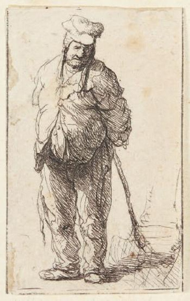 Paysan déguenillé, les mains derrière le dos by Attributed to Rembrandt Harmensz van Rijn