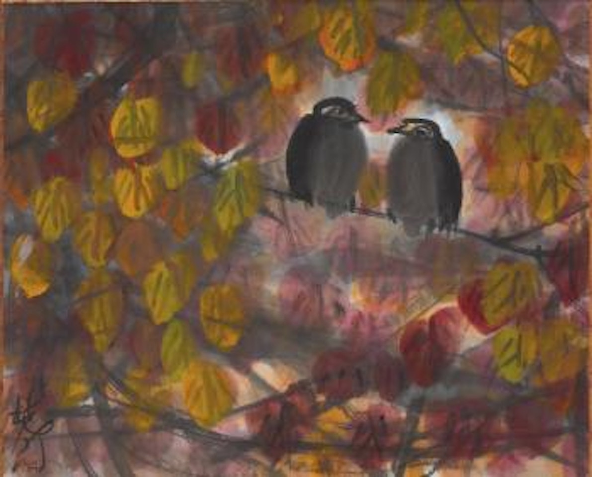 Feuillages d'automne et oiseaux by Lin Fengmian