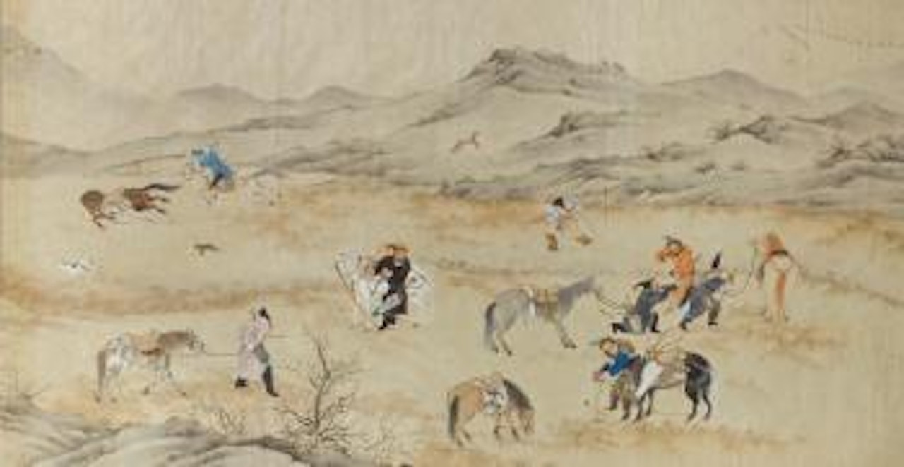 Scène de chasse by Chinese School