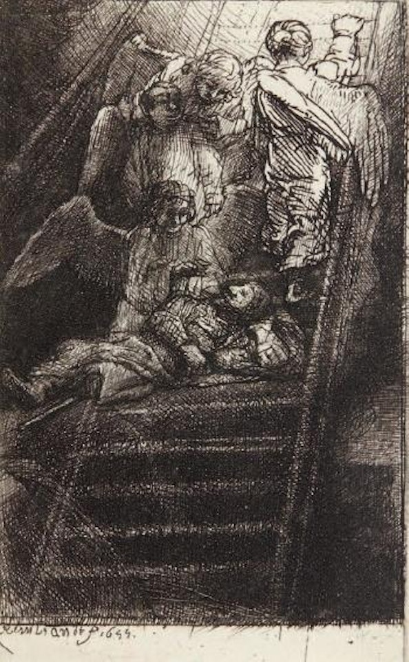 L’Échelle de Jacob by Attributed to Rembrandt Harmensz van Rijn