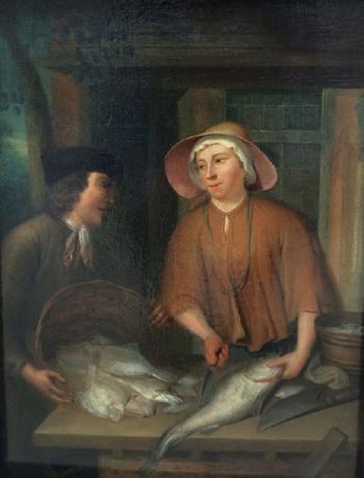 La marchande aux poissons by Willem van Mieris