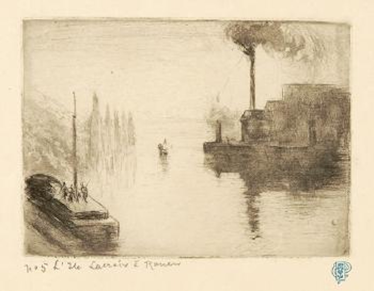 L'Ile Lacroix à Rouen by Camille Pissarro