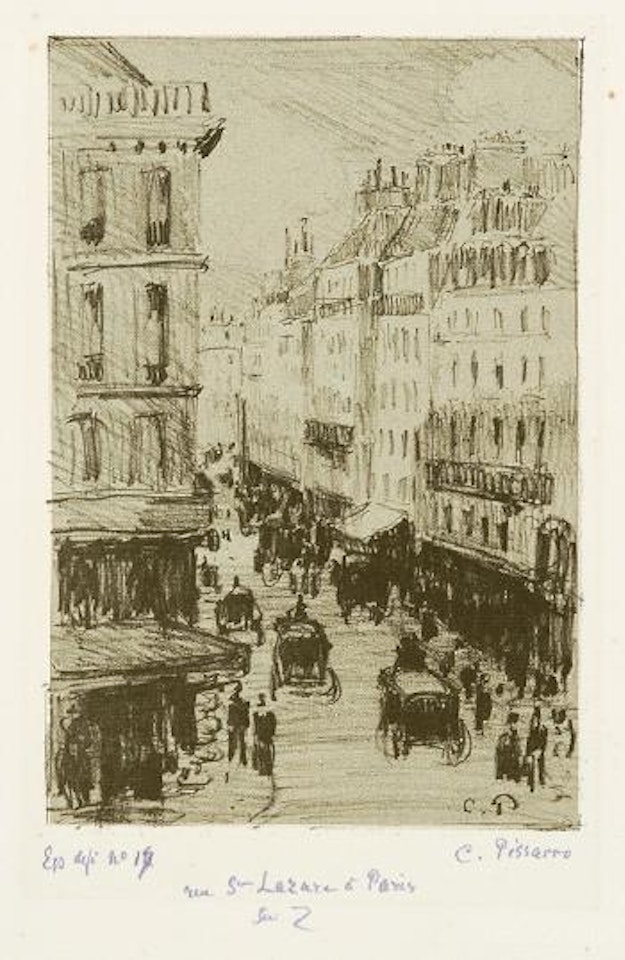 Rue Saint-Lazare à Paris by Camille Pissarro