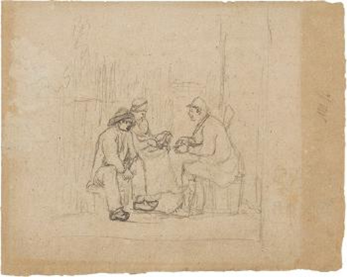 Drei sitzende Figuren by Camille Pissarro