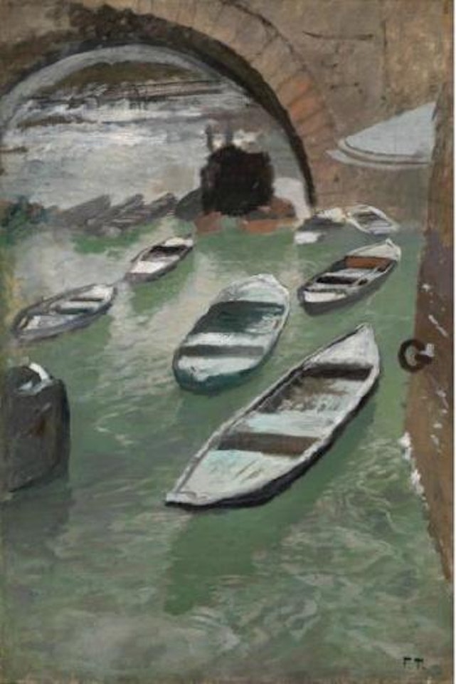 Båter i Akerselven by Fritz Thaulow