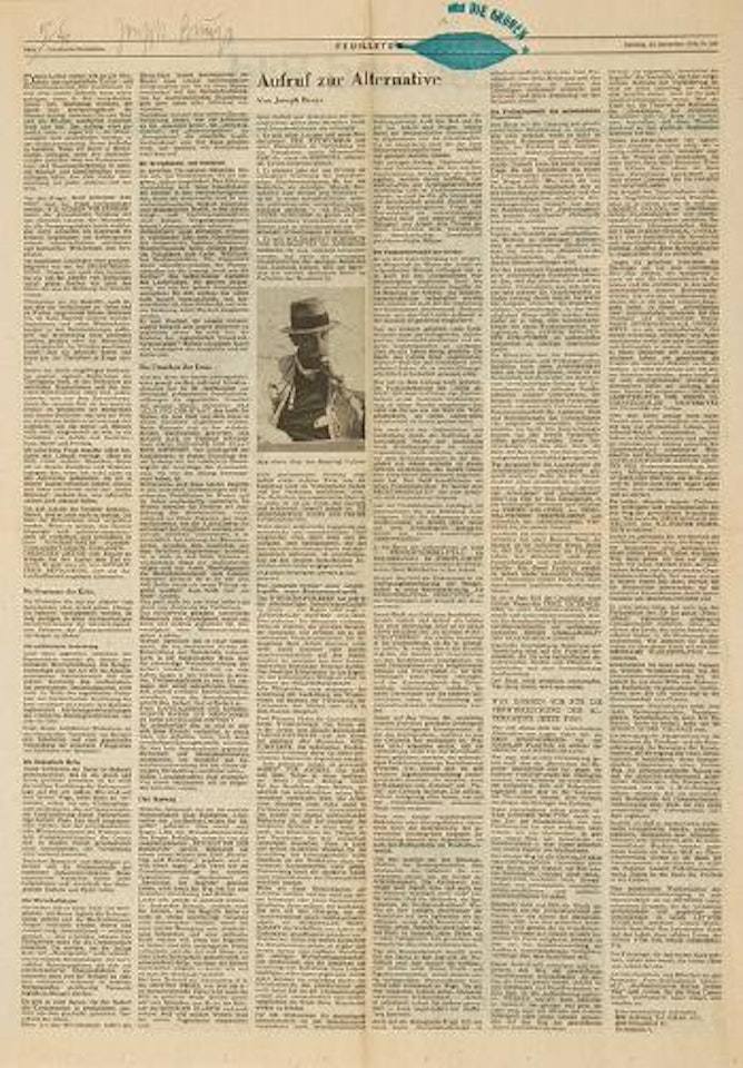 Aufruf zur Alternative. Wählt die Grünen by Joseph Beuys