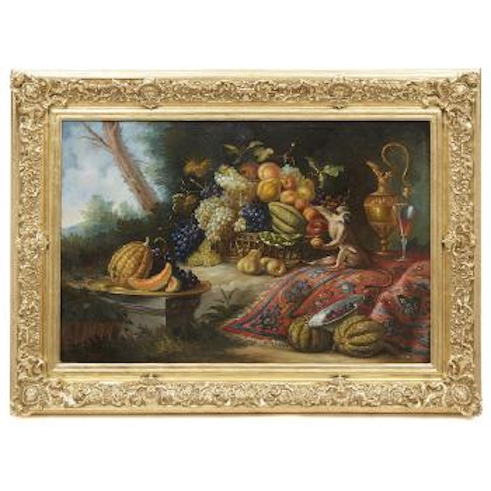 Still Life with monkey by Continental School