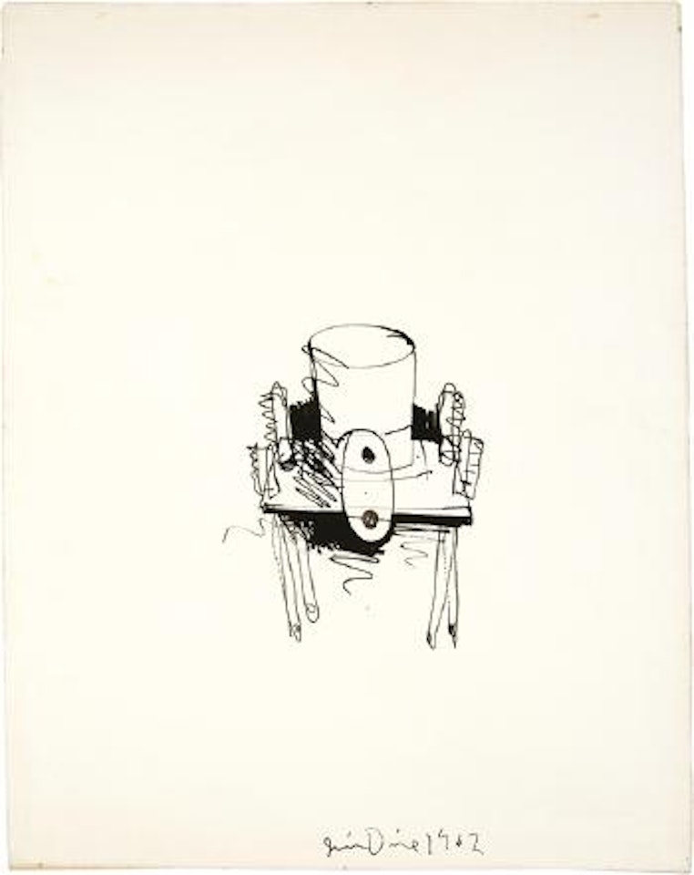 Toothbrush and tumble with metal screw by Jim Dine