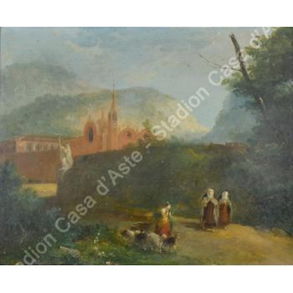 Suore nel paesaggio by Giuseppe Bernardino Bison