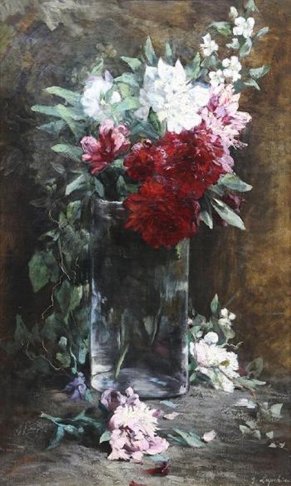 Still life with flowers by Georgij Aleksandrovic Lapschin