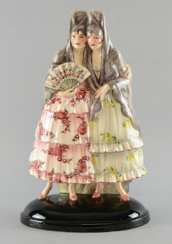 Two Spanish girls in traditional costume by Josef Lorenzl