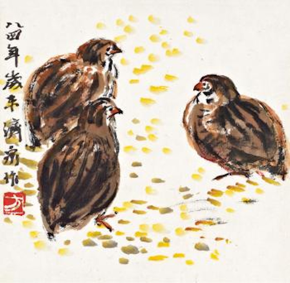 Three quails by Fang Jizhong