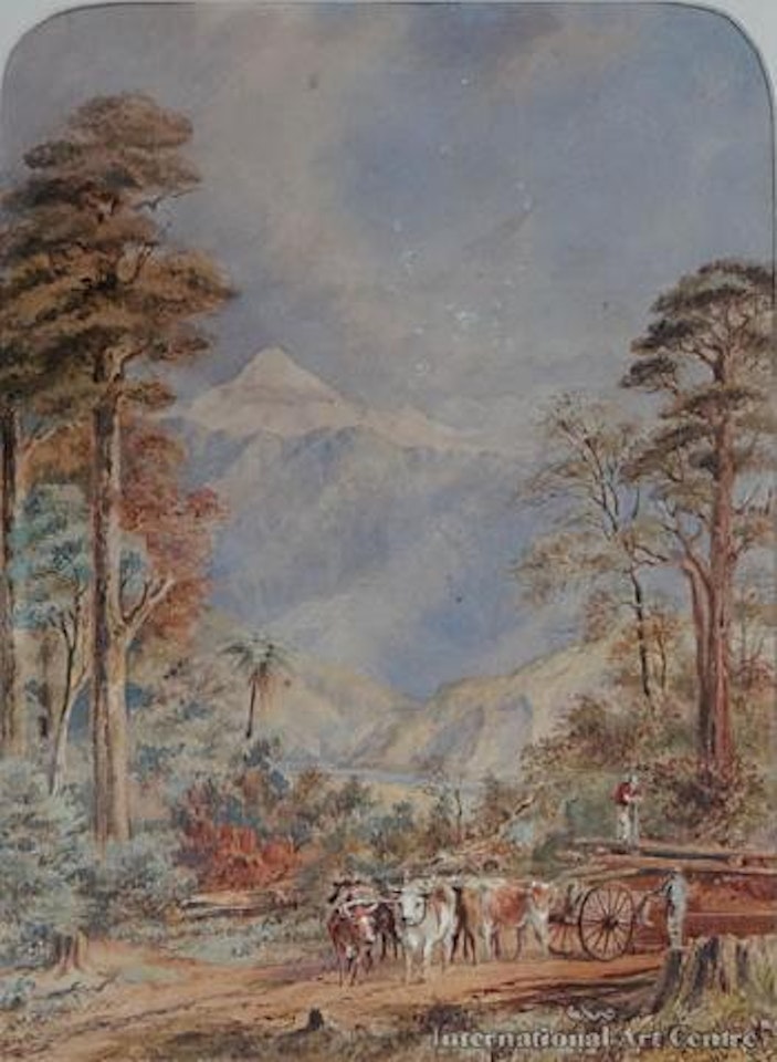 View of Tapuaenuku, The Highest Point of the Kaikoura's looking up the valley of the Clarence, Province of Marlborough by Charles Decimus Barraud