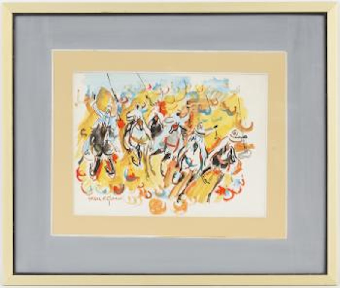 Six cavaliers armés de lances by Hassan El Glaoui