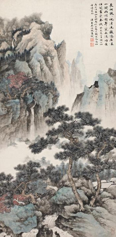 Scenery of autumn mountains by Wu Hufan