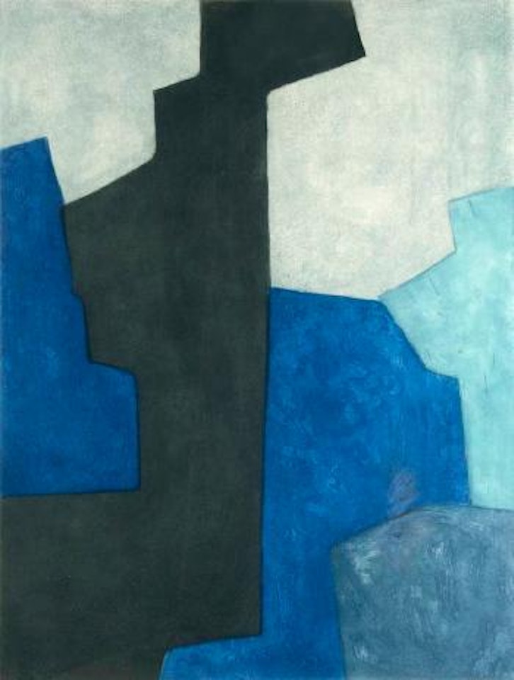 Composition noire, bleue et mauve by Serge Poliakoff