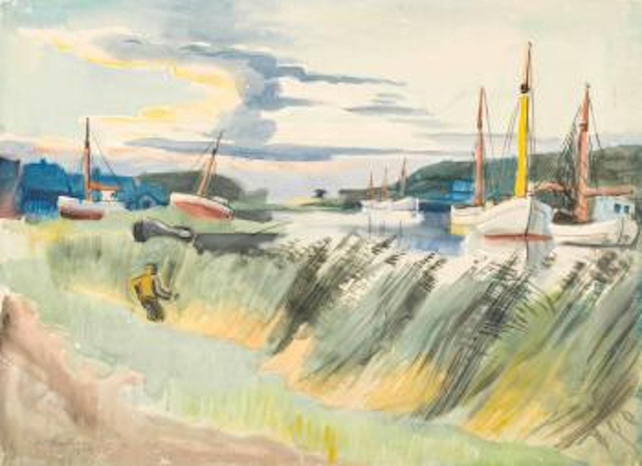 Angler am Leba-Strom by Max Pechstein