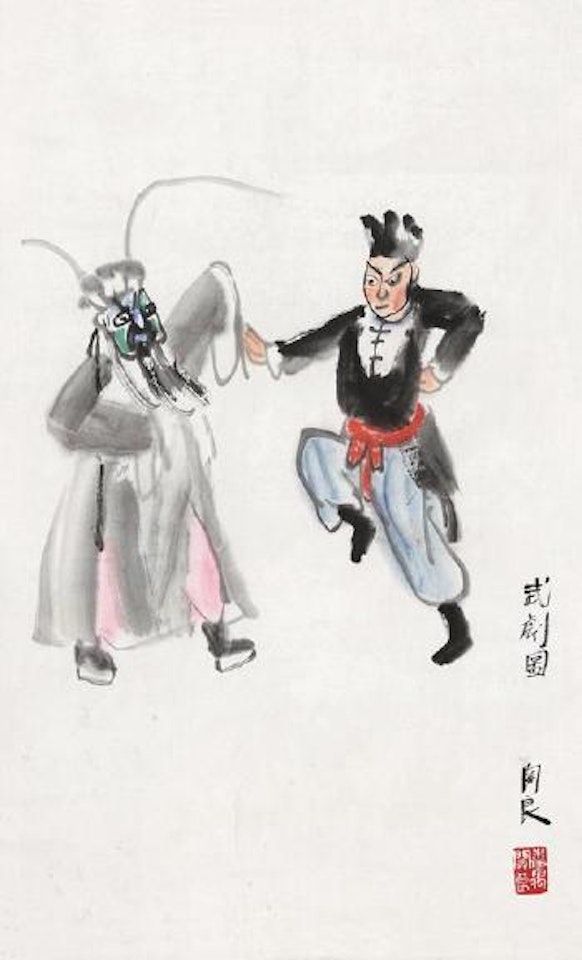 Figures scene in Chinese opera Chinese opera by Guan Liang