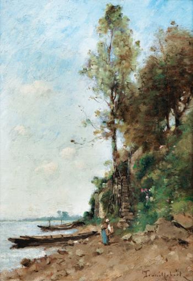 Paysanne Au Bord D'un Fleuve by Paul Désiré Trouillebert