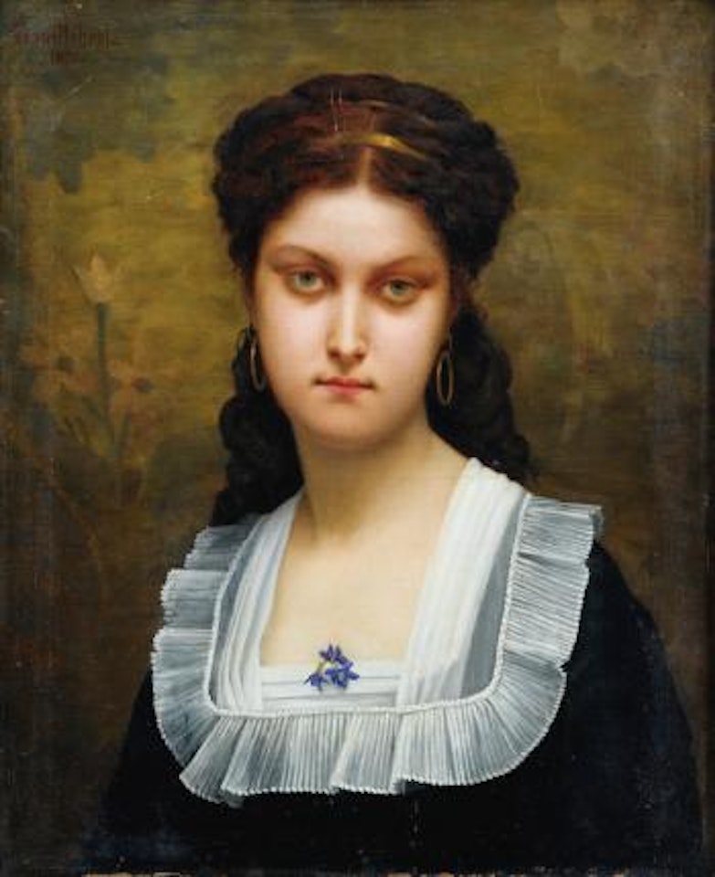 Jeune Femme Aux Violettes by Paul Désiré Trouillebert