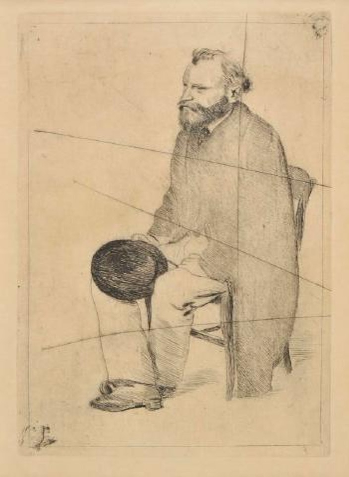 Manet assis à gauche by Edgar Degas