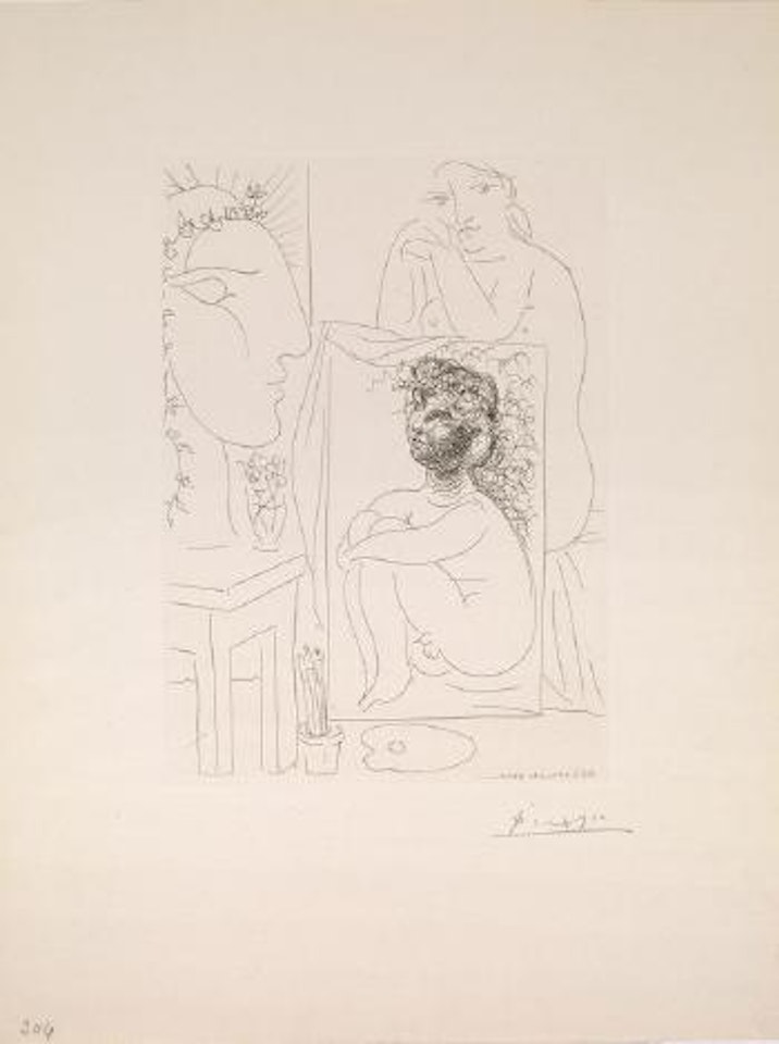 Modèle accoudé sur un tableau by Pablo Picasso