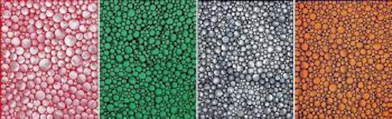 Dots Accumulation; Season of the Green; Dots Accumulation; & The evening glow by Yayoi Kusama