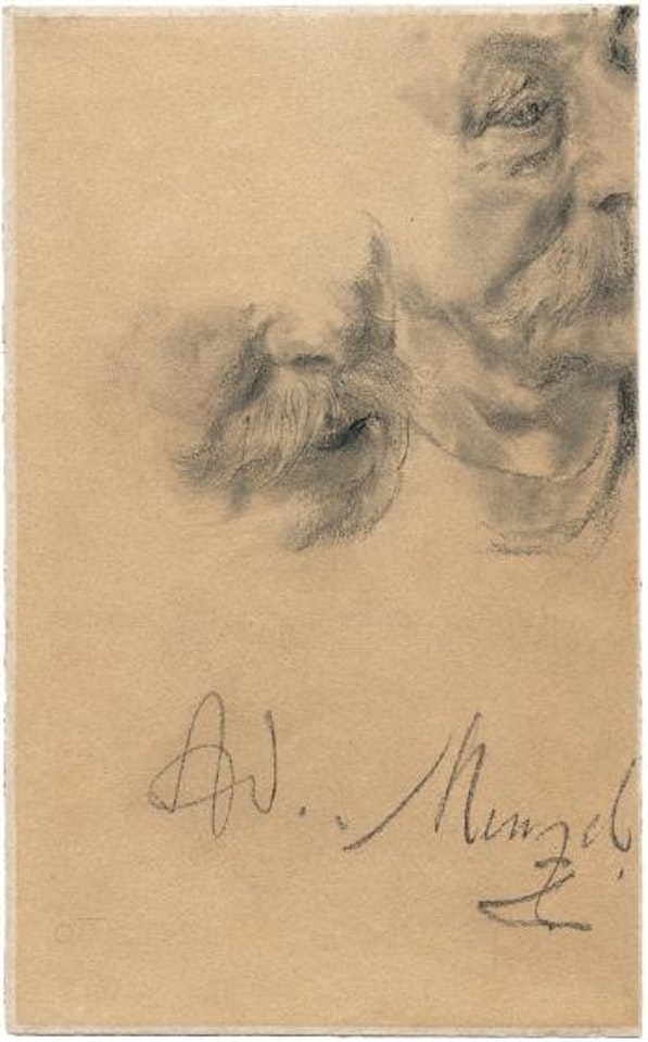 Kopfstudien eines bärtigen Mannes by Adolph Menzel