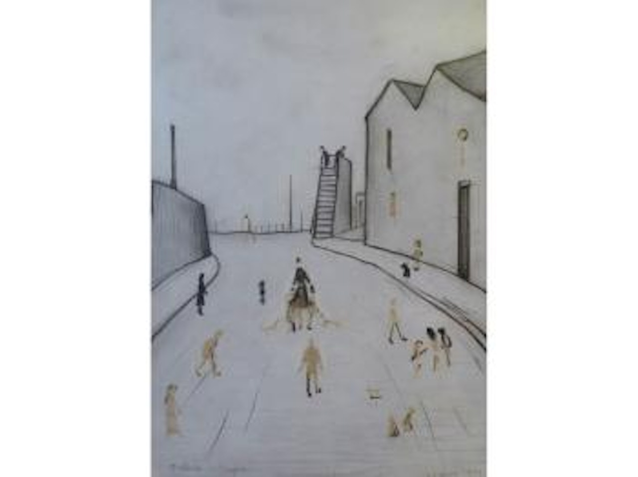Footbridge in Droylsden by Laurence Stephen Lowry