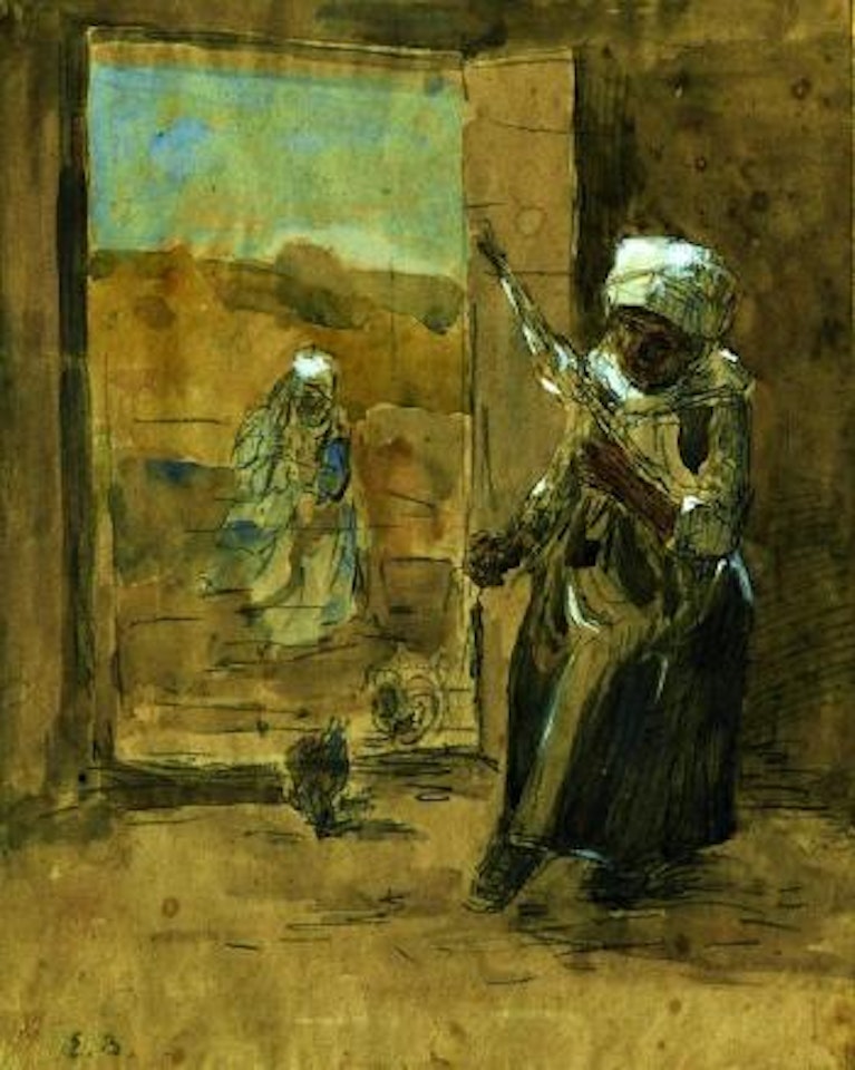 Les fileuses by Eugène Boudin