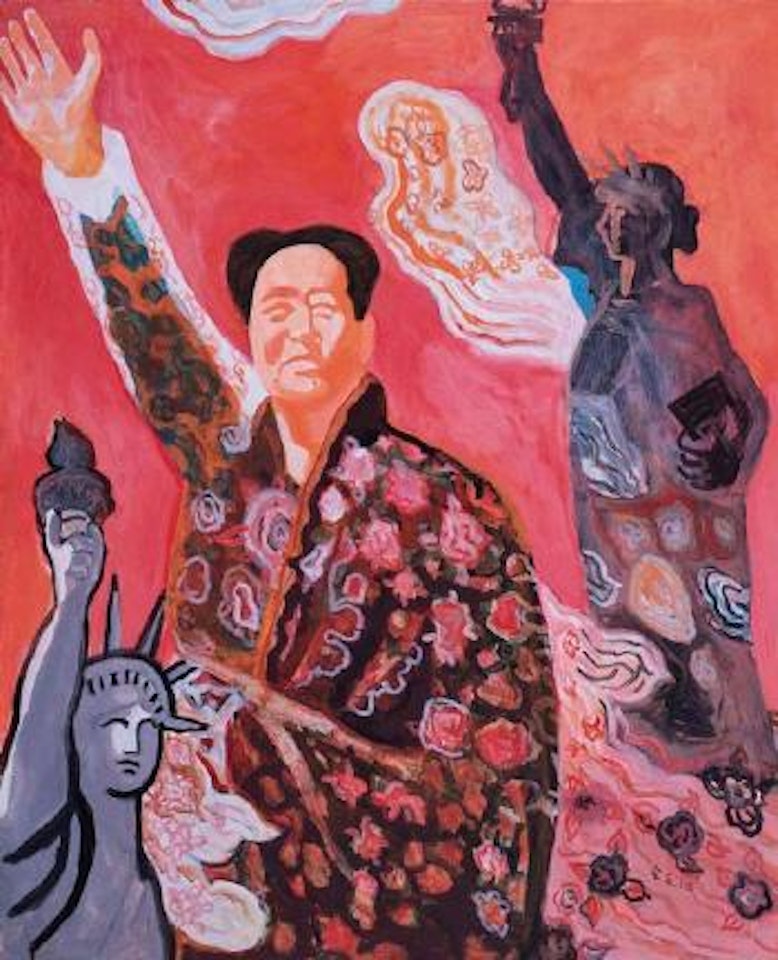 Mao and Statue of Liberty by Yu Youhan