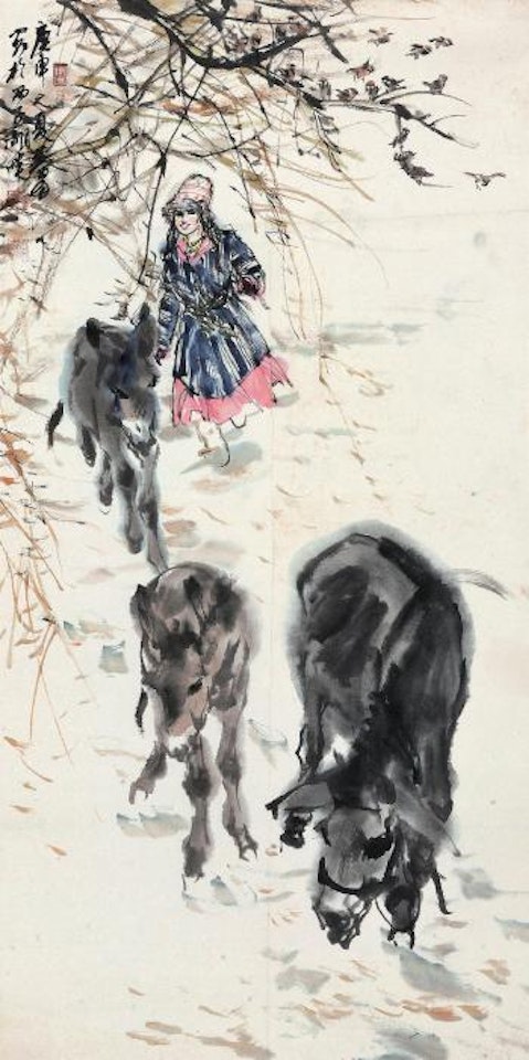 Grazing donkeies by Huang Zhou
