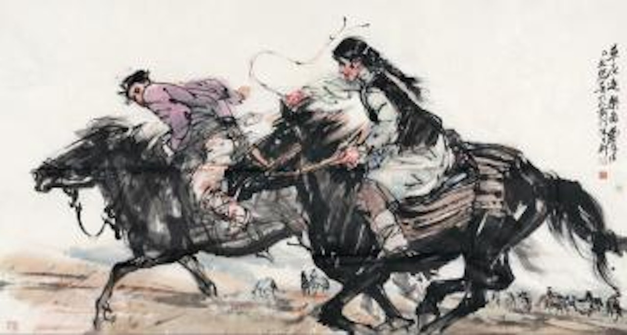 Riding Horses by Huang Zhou