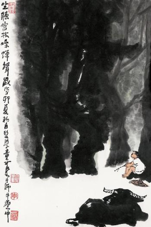 The shepherd boy by Li Keran