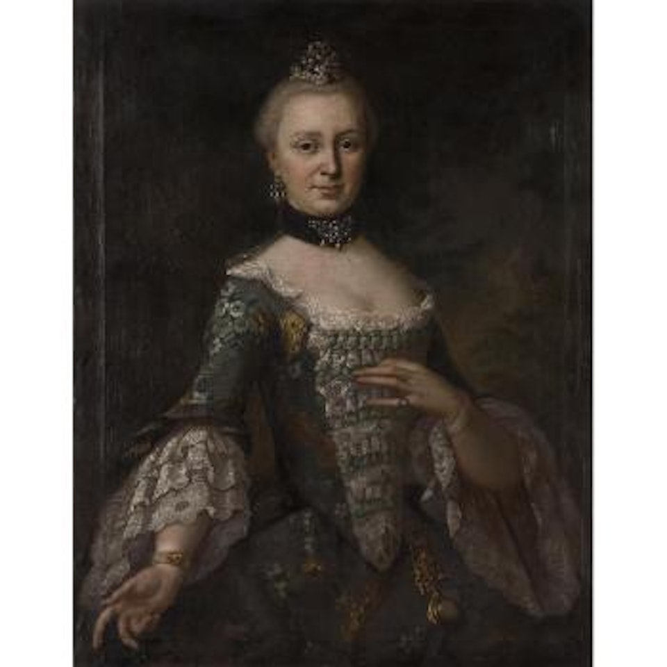Portrait de femme aux bijoux by German School