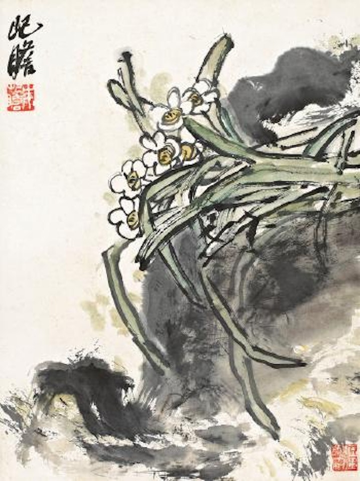 Orchid and stone by Zhu Qizhan