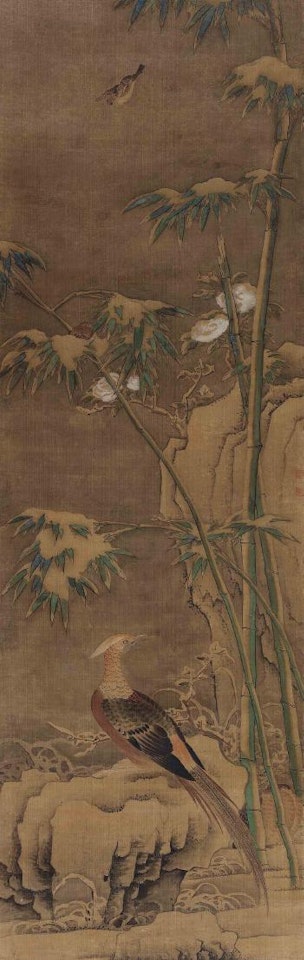 Golden Pheasant, Peonies amd Bamboos by Lu Zhi