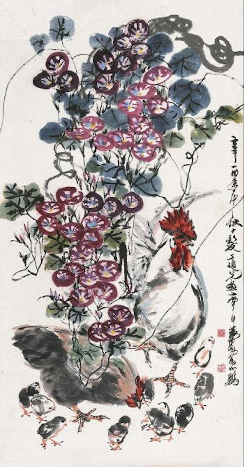 Morning Glory and Rooster by Cheng Shifa by Huang Zhou