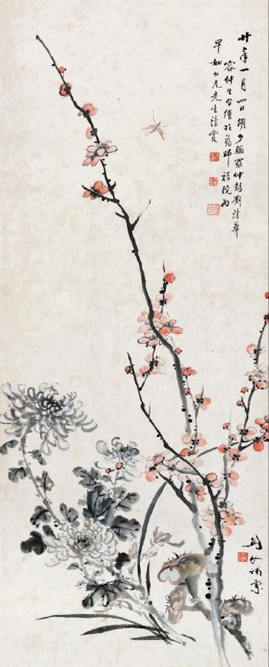Plum and Chrysanthemum by Gao Jianfu